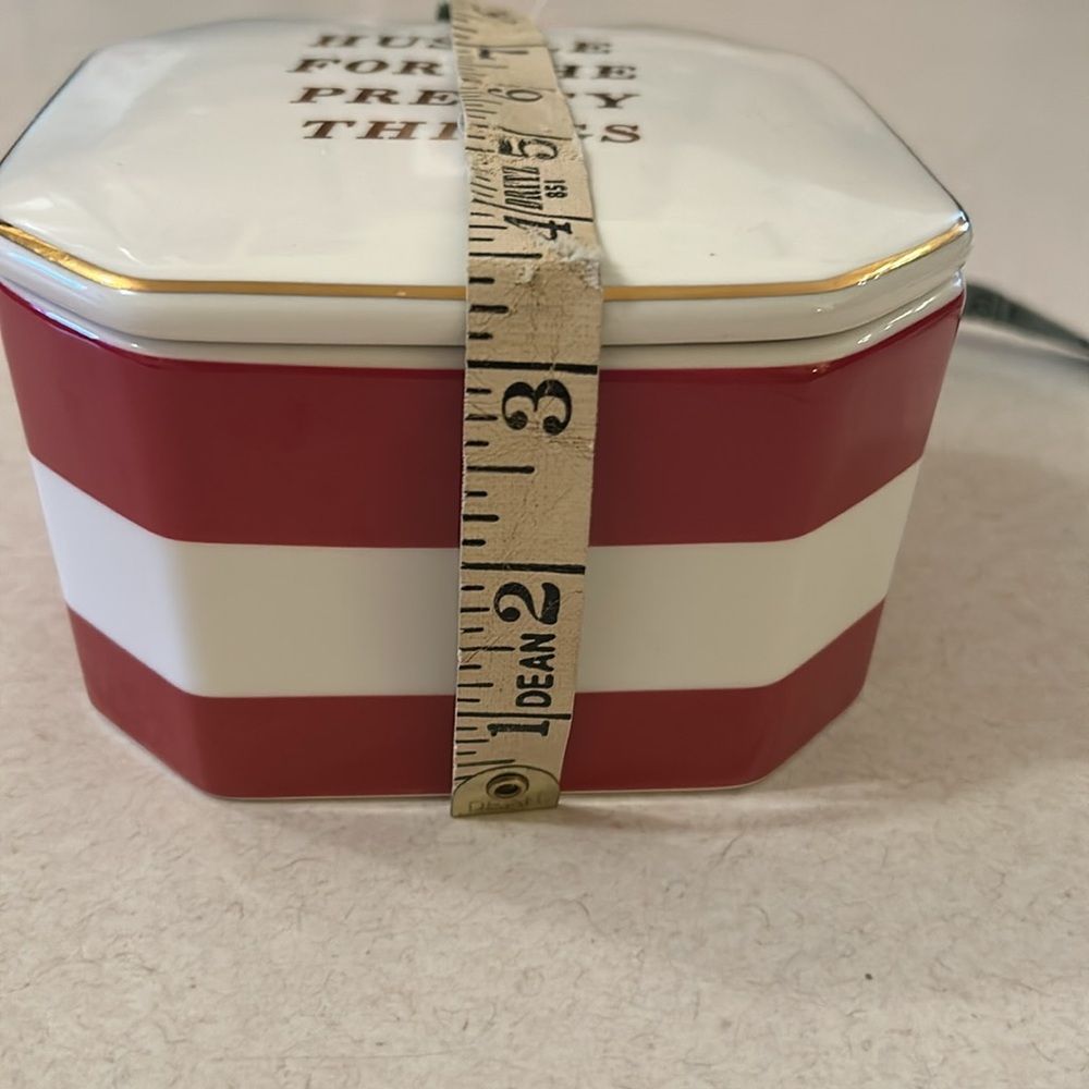 “Hustle For The Pretty Things” Extra Large Bold Striped Trinket Box NEW - Picture 8 of 15